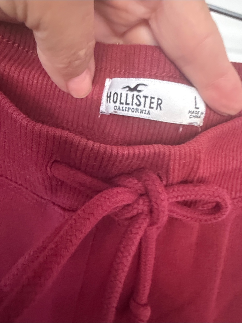 Hollister Deep Red Lounge Sweatpants with Side Logo - Picture 3 of 5